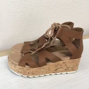 SOREL Cameron Flatform Lace Women Sandals size 6.5